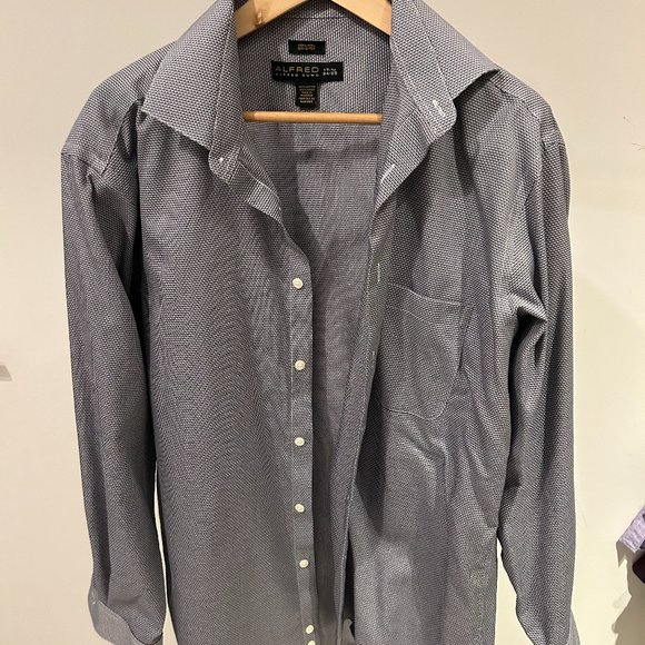 Dark Blue Alfred Sung Nailhead Dress Shirt - Picture 1 of 3